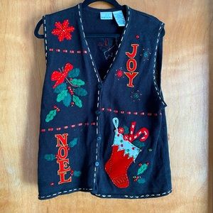 Ugly Christmas sweater vest beaded